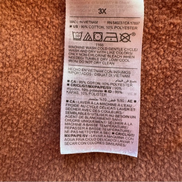 Old Navy Oversized Sweatshirt Crew Henna Rust Women’s Size 3X Cozy Cabincore - Picture 3 of 8